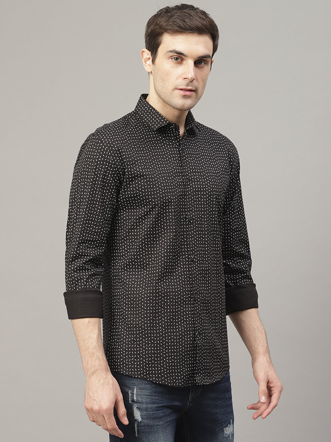 Lindbergh Black Fashion Printed Slim Fit Shirt