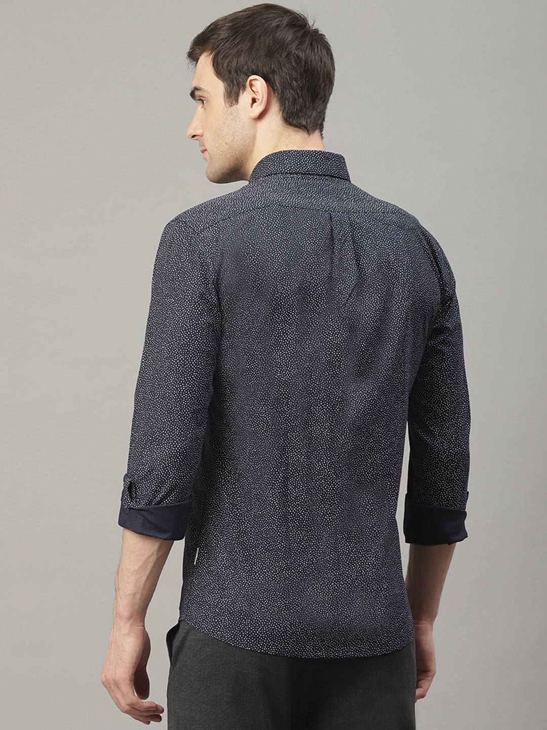 Lindbergh Men Blue Printed Collar Shirt