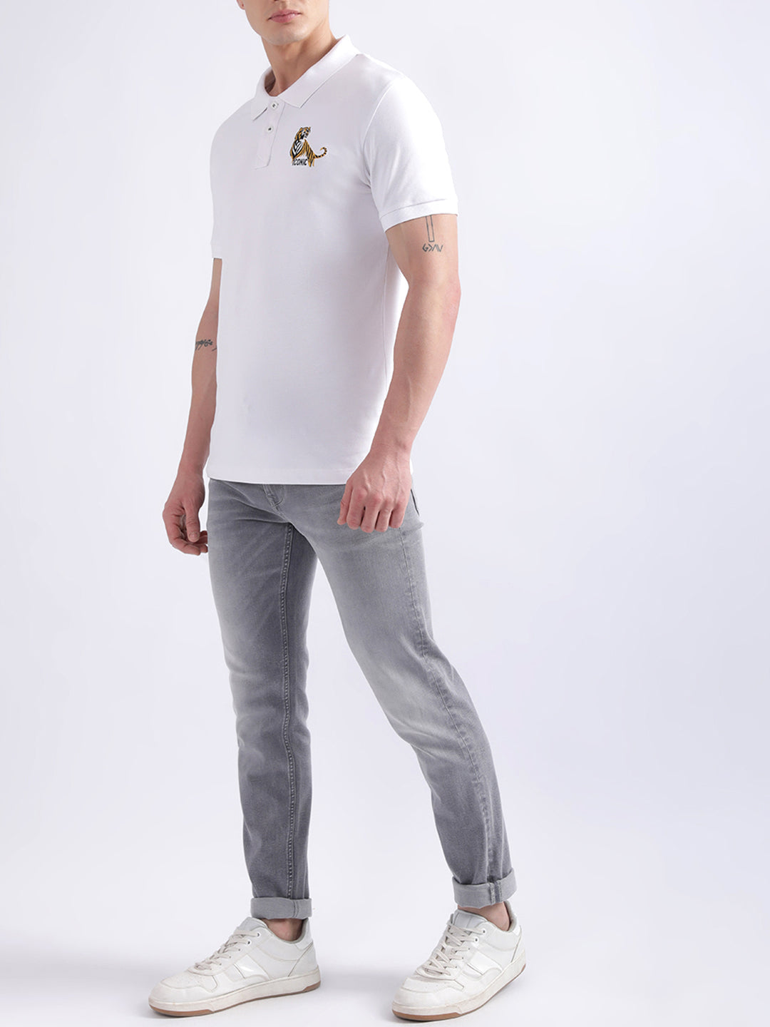 Iconic Men White Polo Tshirt