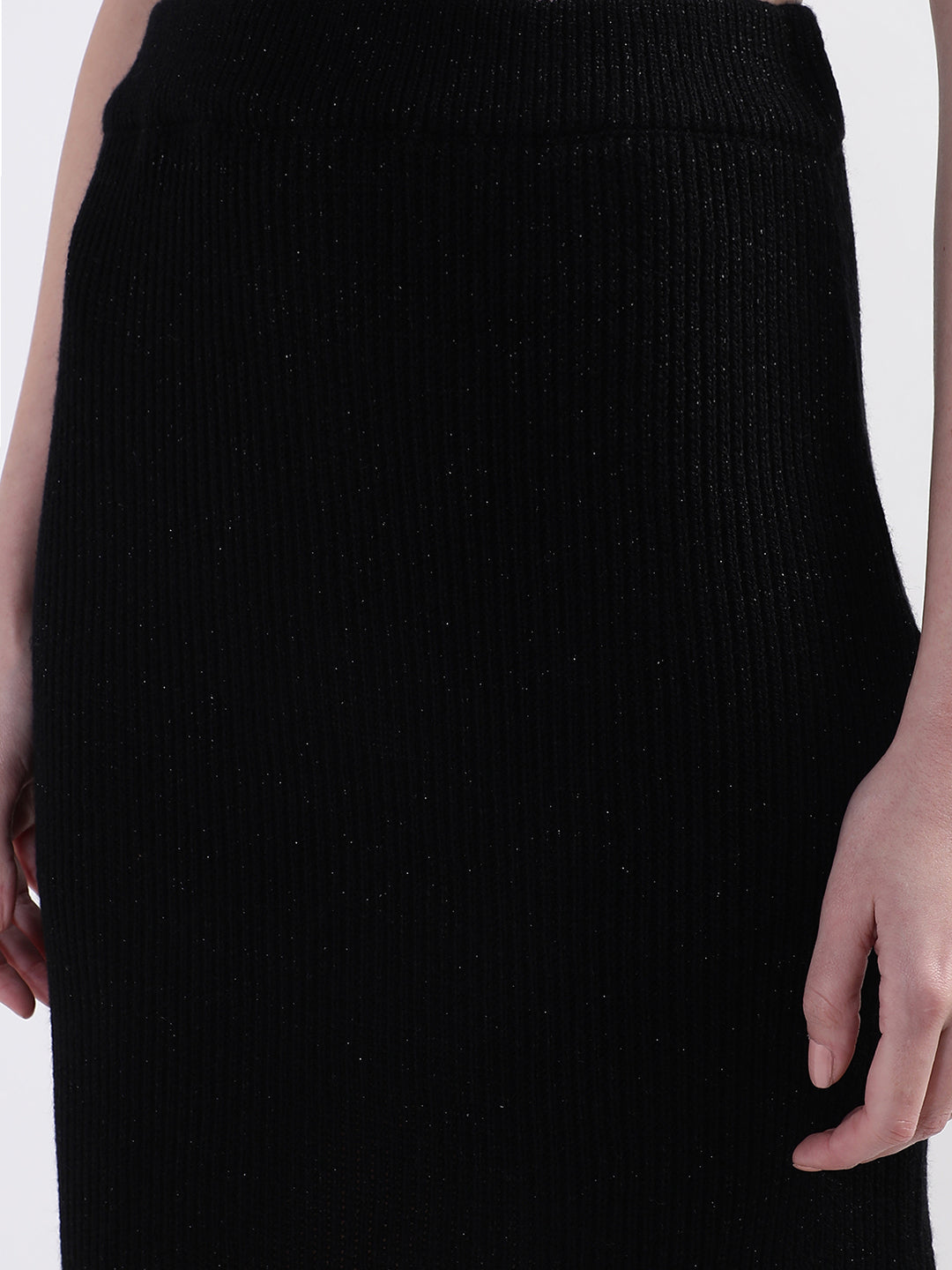 Centre Stage Women Black Solid Regular Fit Skirt