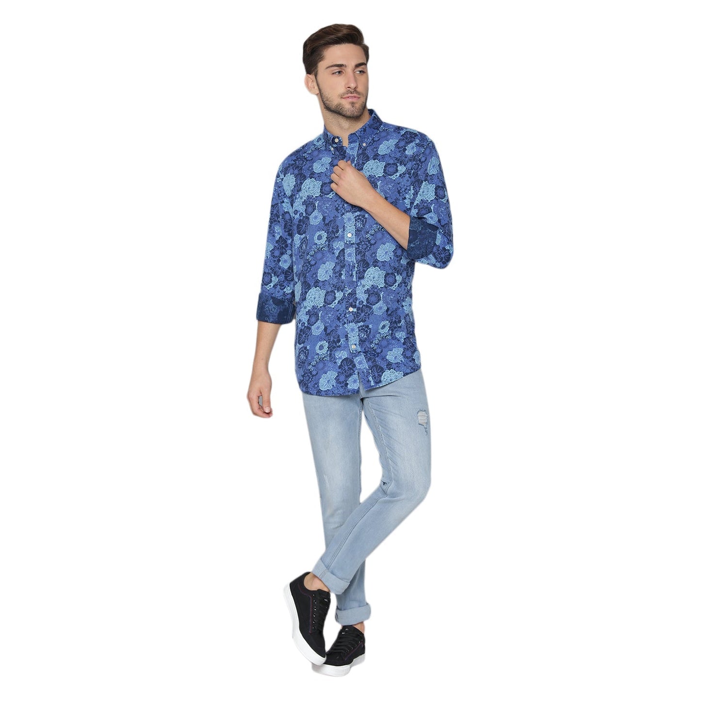 Gant Blue Printed Regular Fit Shirt