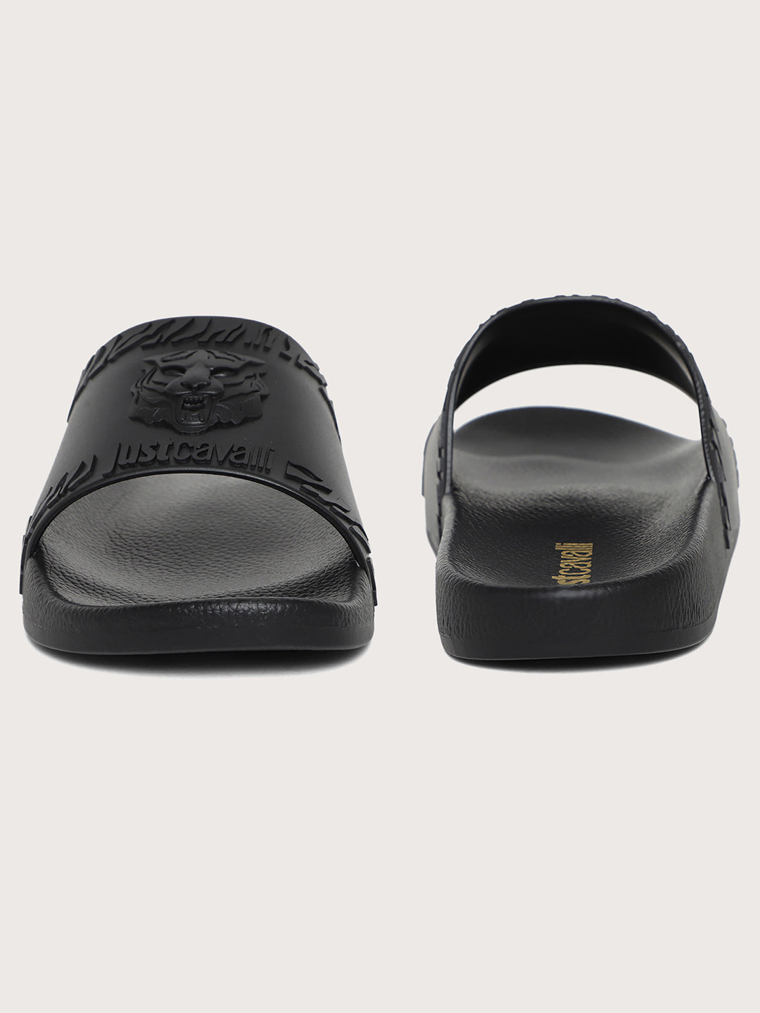 Just Cavalli Men Black Sliders