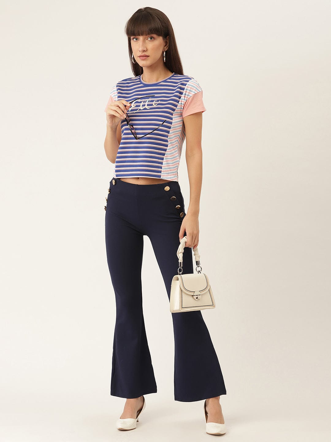 Elle Women Blue Tshirt