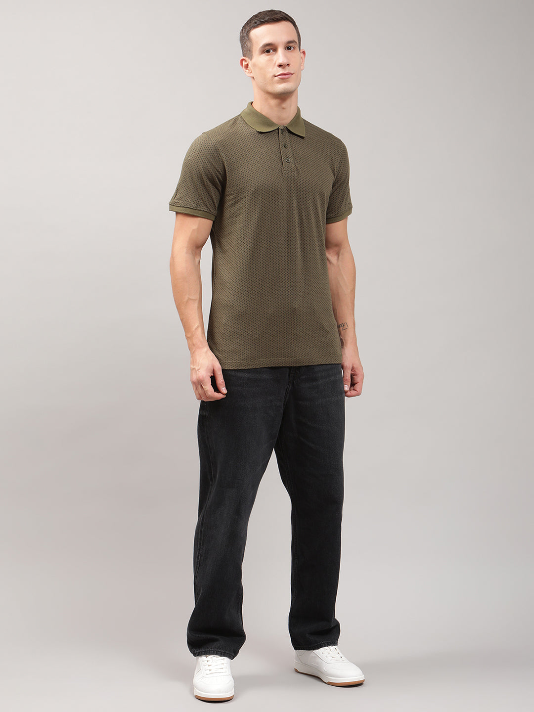 Matinique Men Green Solid Polo TShirt