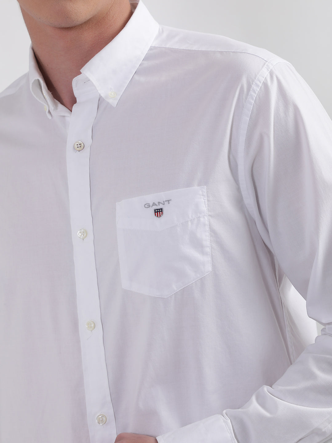 Gant White Broadcloth Regular Fit Shirt