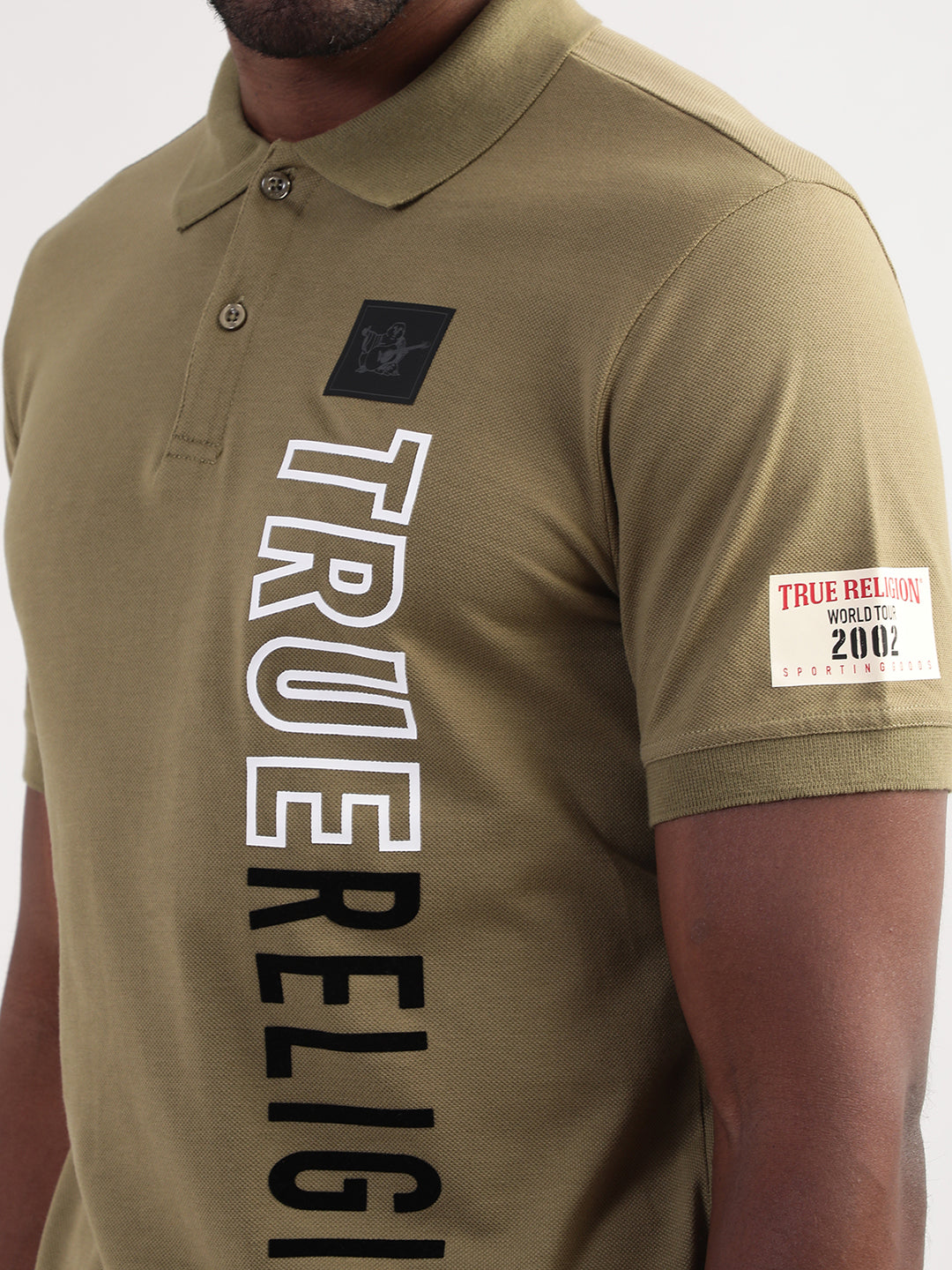 True Religion Martini Olive Logo Regular Fit Polo T-Shirt
