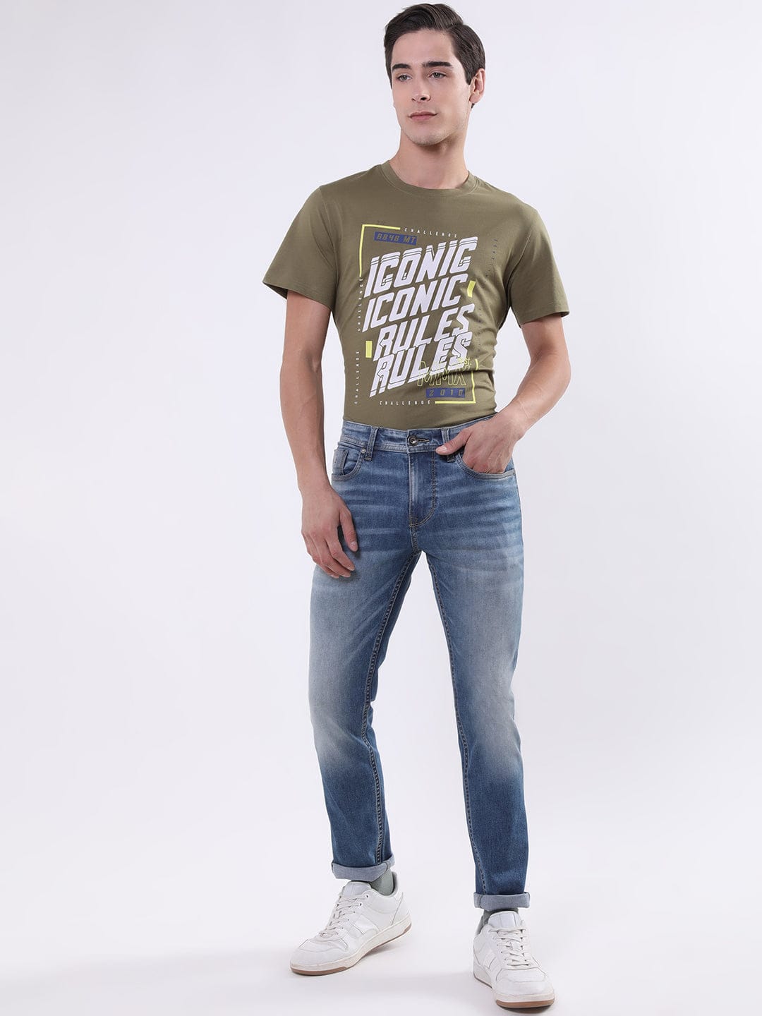 Iconic Men Blue Skinny Fit Jeans