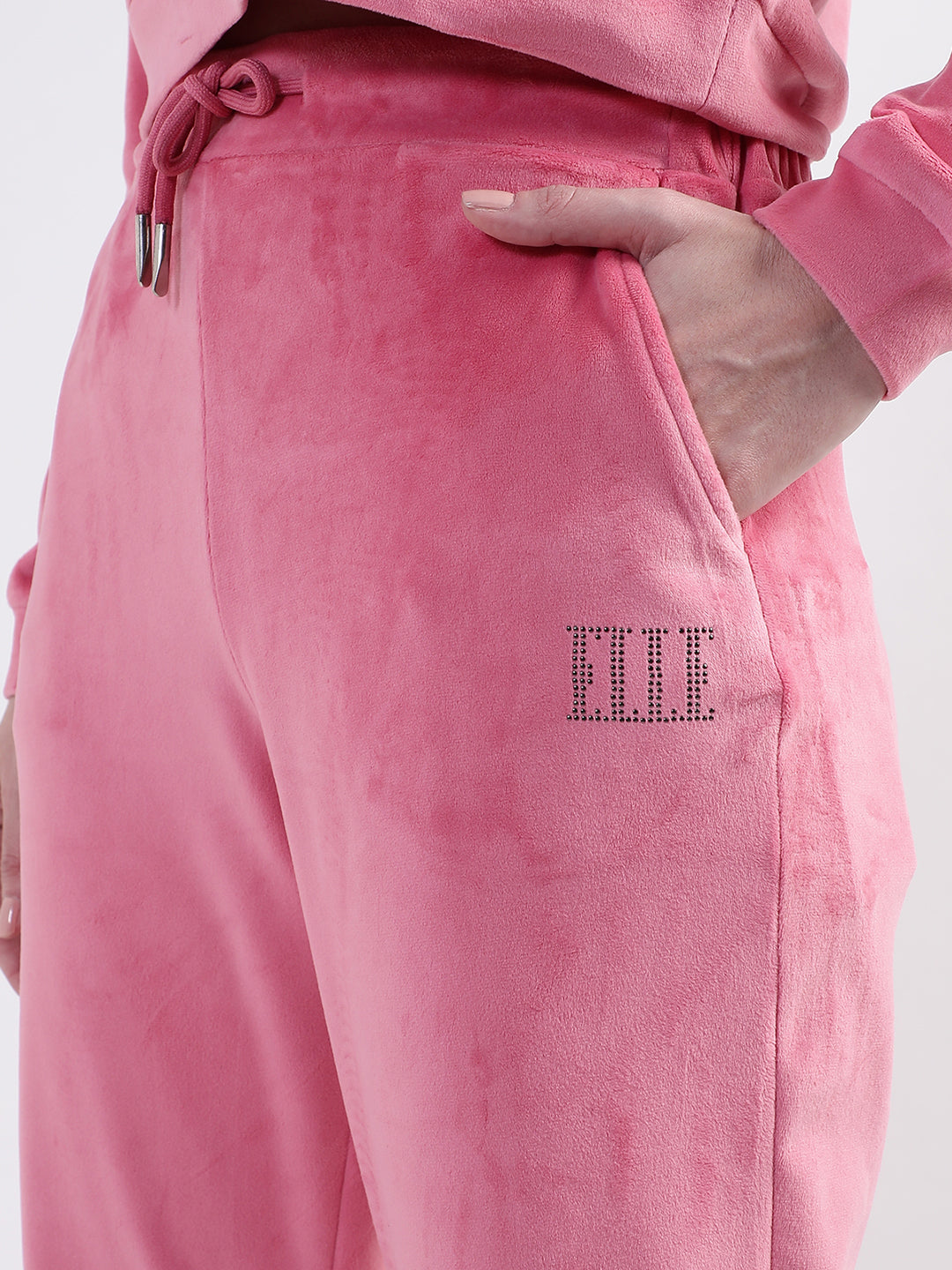 Elle Women Pink Solid Regular Fit Sweatpant