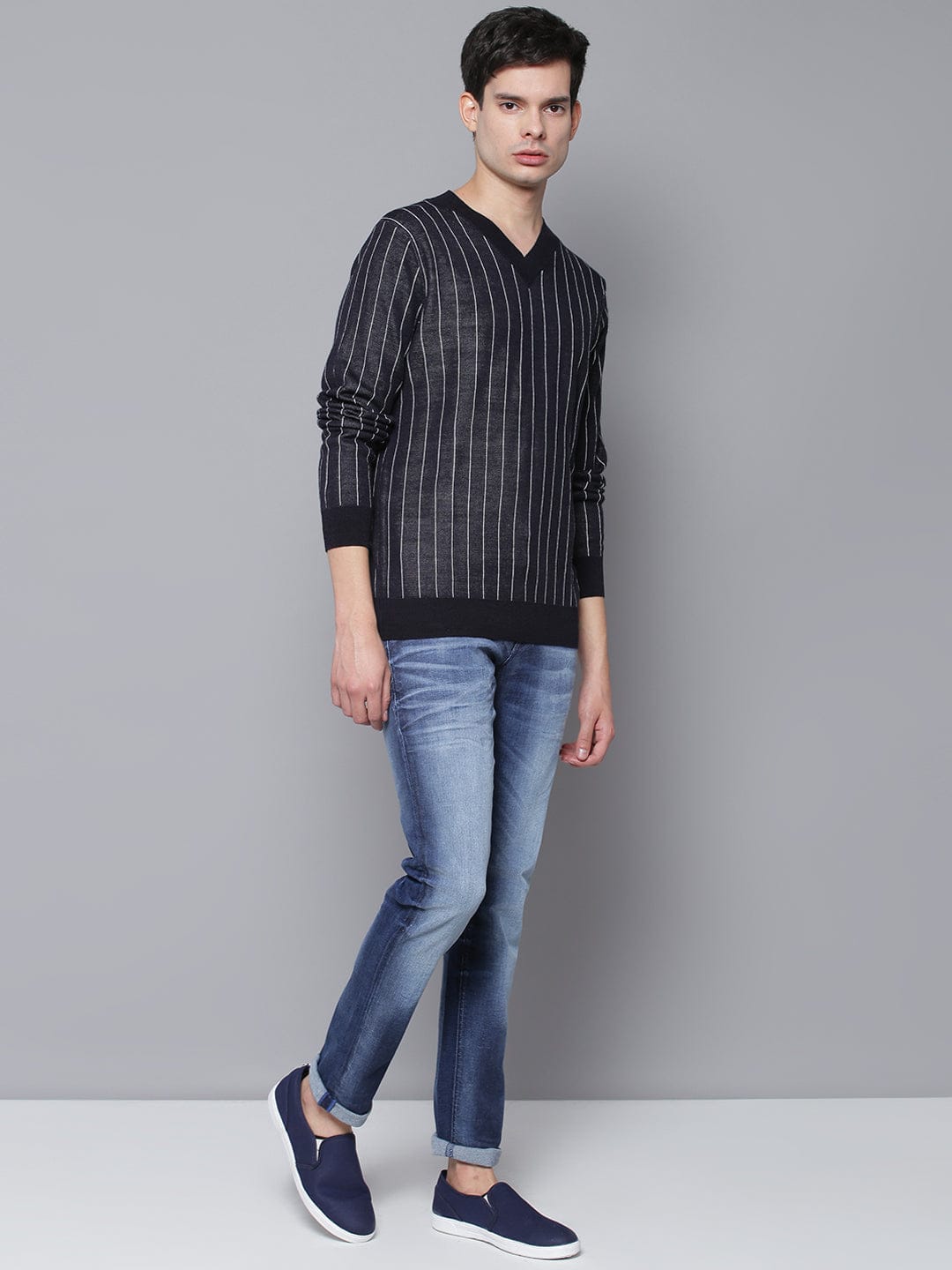 Antony Morato Men Blue V Neck Sweater