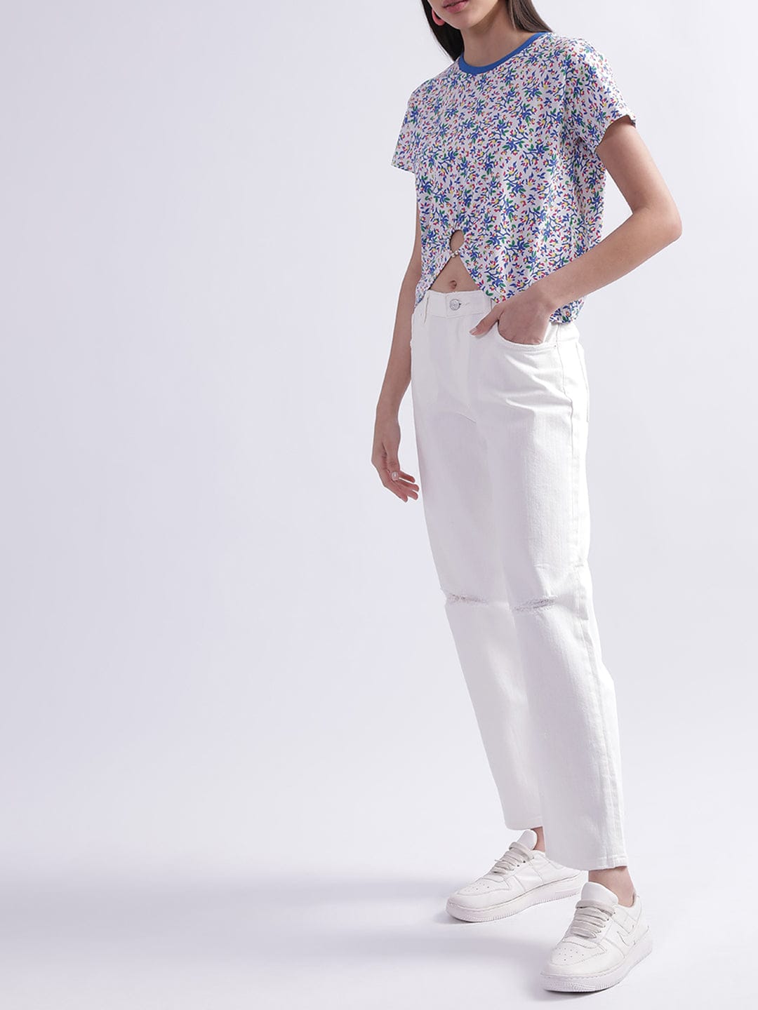 Elle Women Blue Tshirt