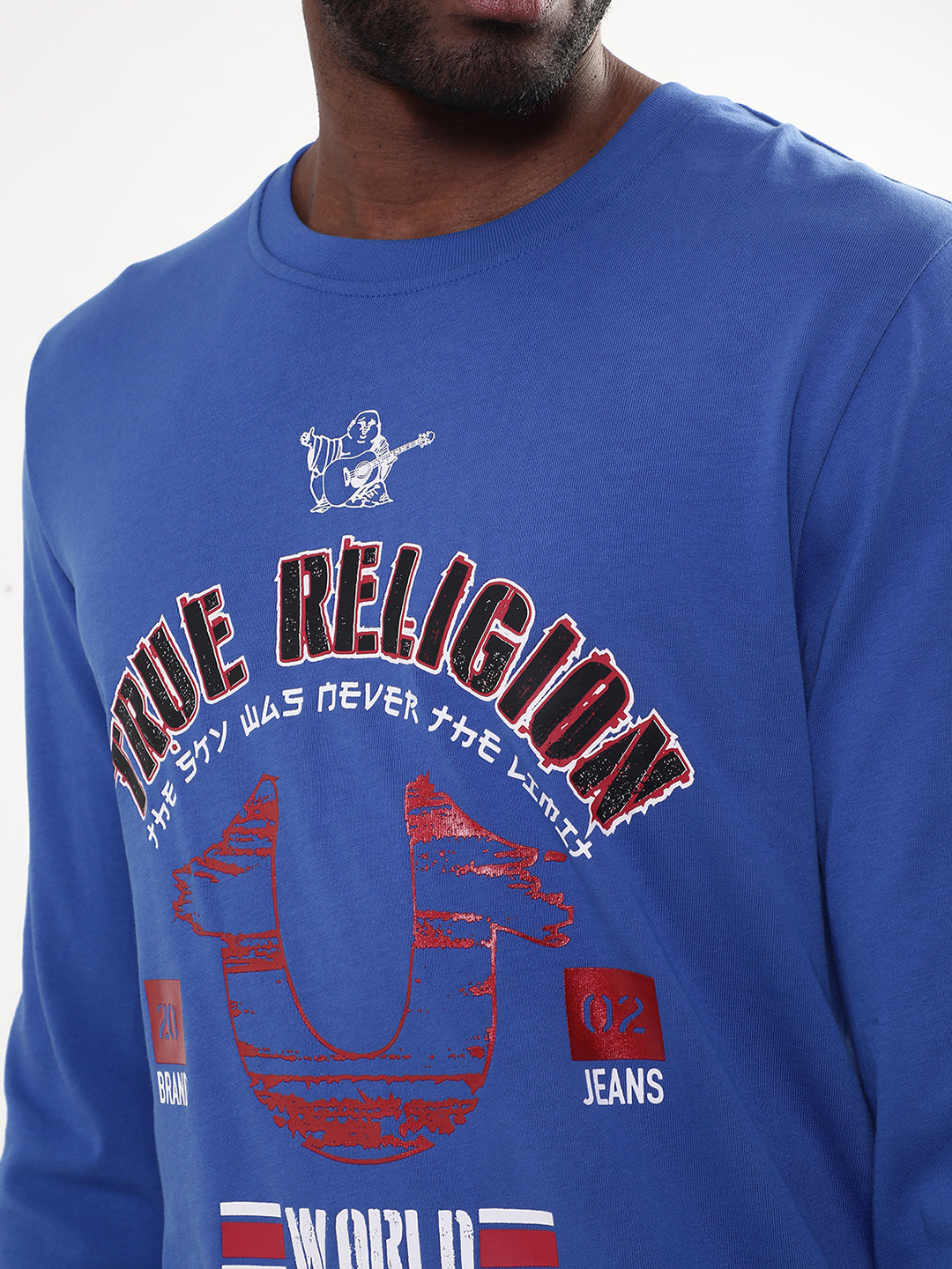 True Religion Dazzling Blue Logo Regular Fit T-Shirt