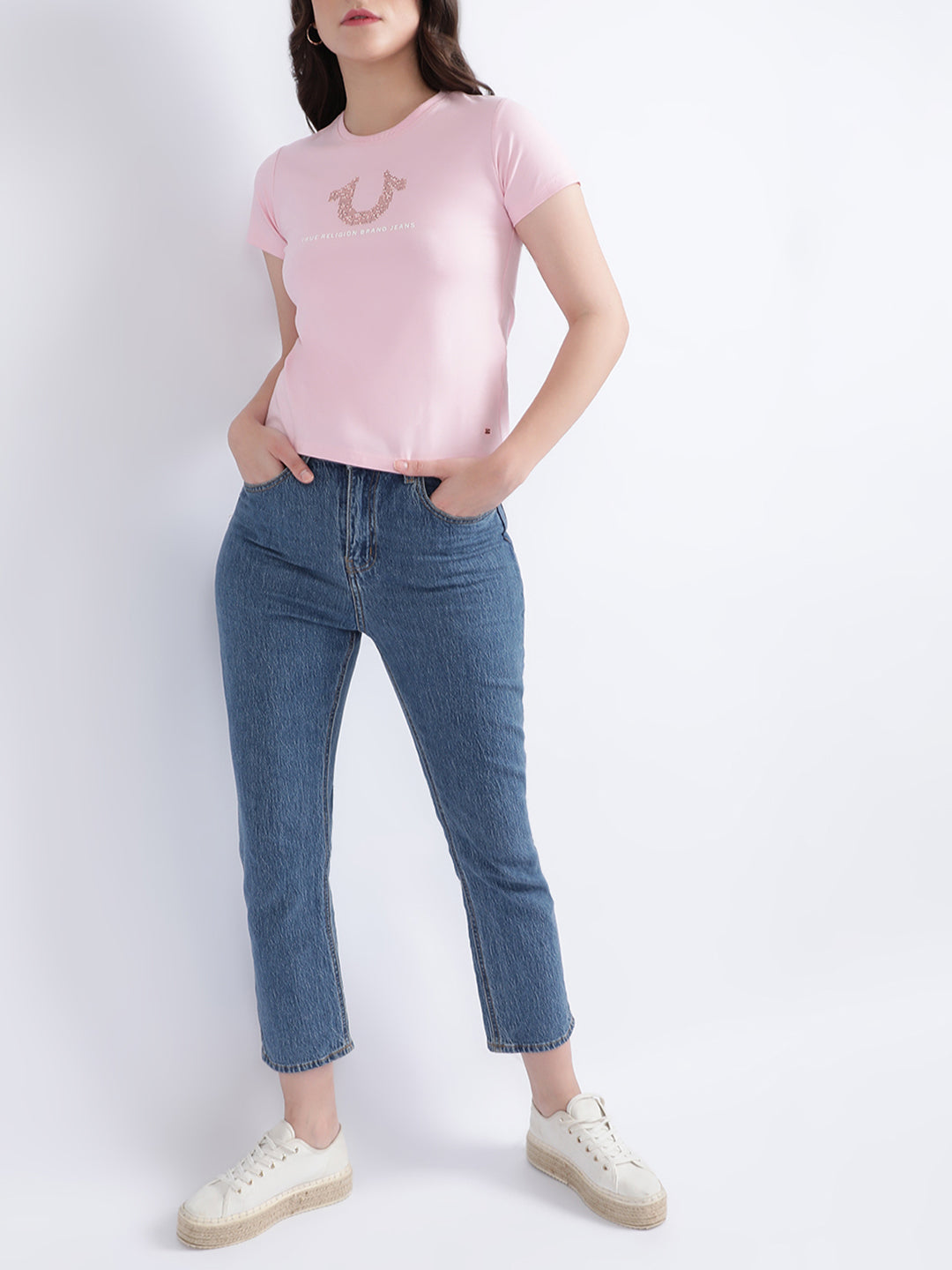 True Religion Pink Fashion Logo Regular Fit T-Shirt