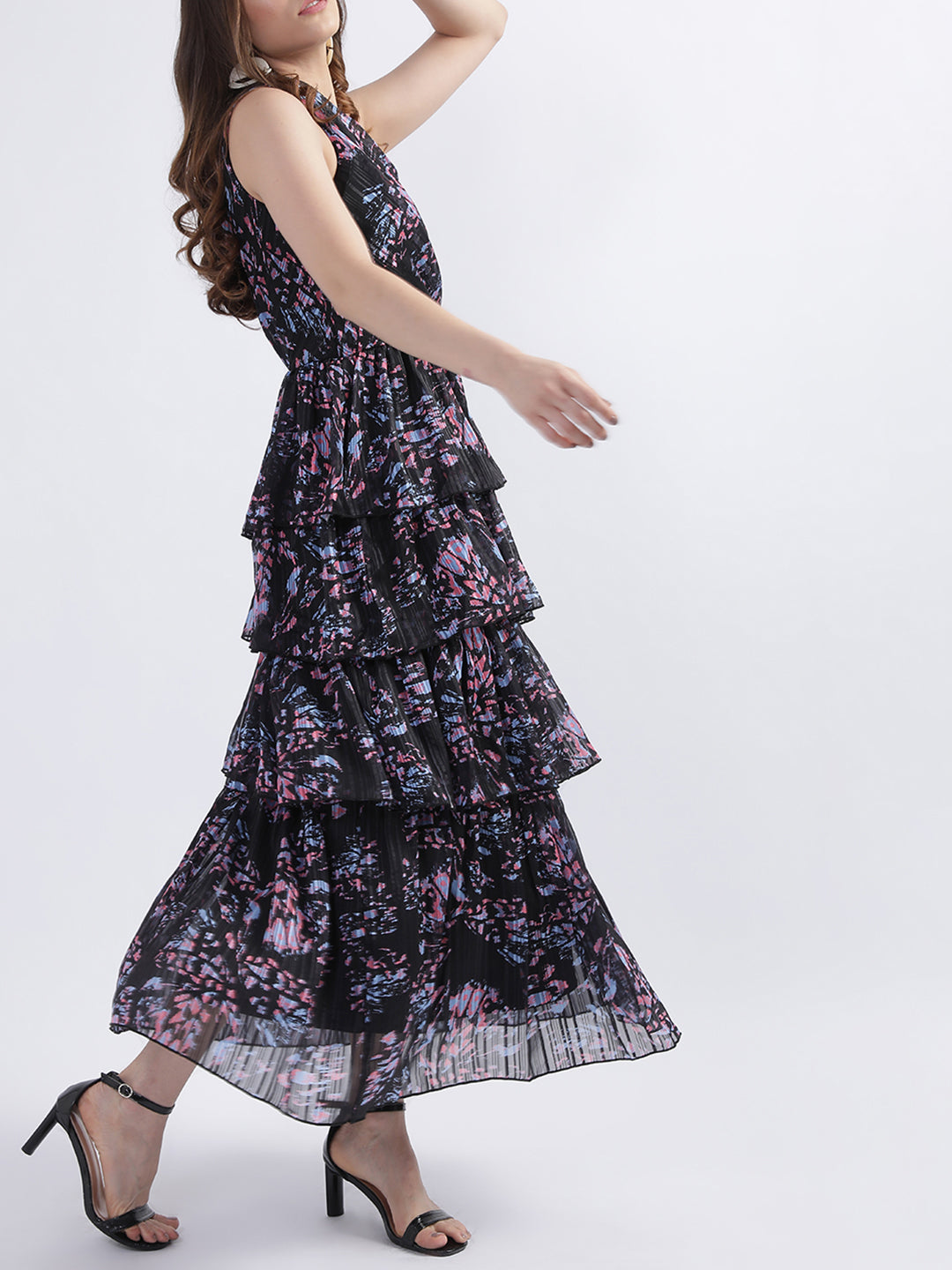 Centre Stage Women Multi One Shoulder Printed Dress