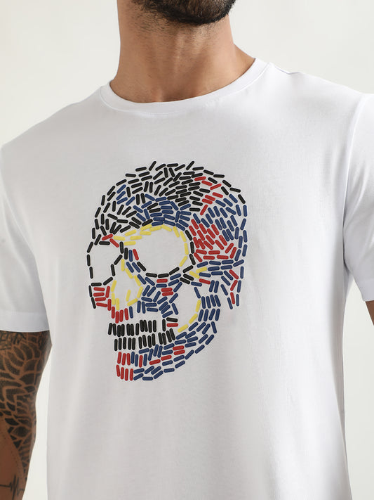 Antony Morato White Printed Slim Fit T-Shirt