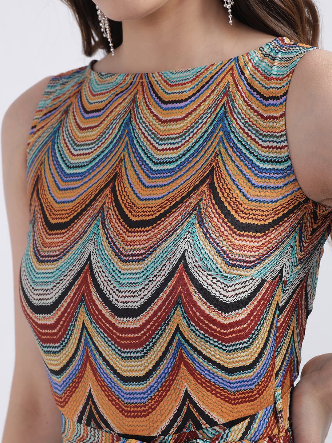 Centre Stage Women Multi Printed Round Neck Dress