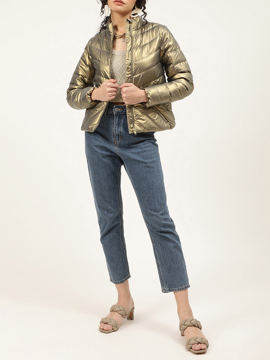 Centre Stage Women Grey Solid Jacket