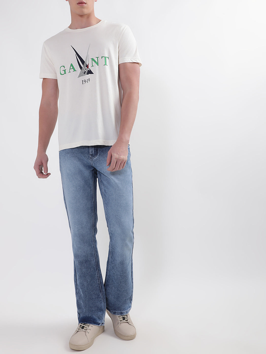 Gant Cream Sail Logo Regular Fit T-Shirt