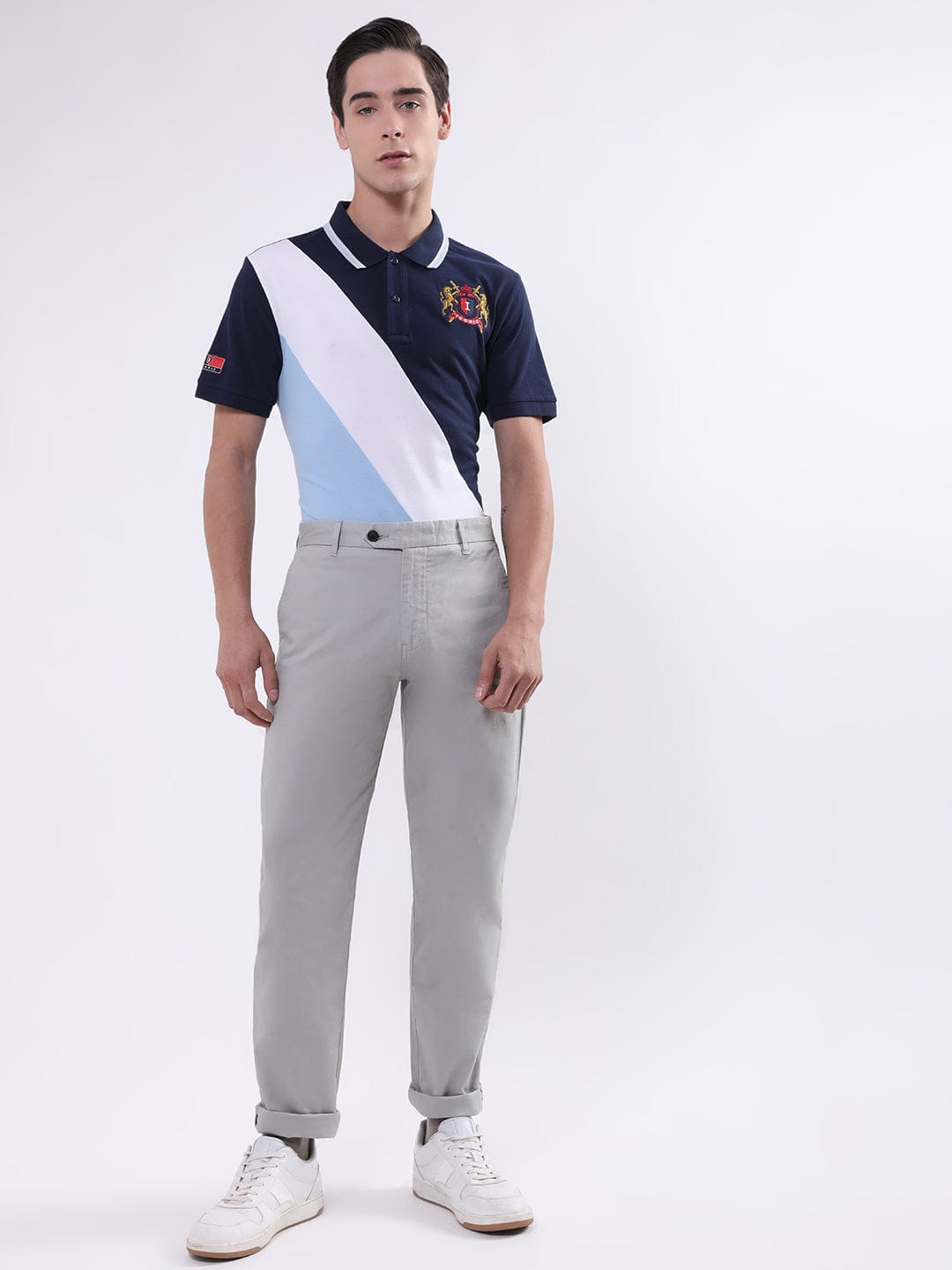 Iconic Men Grey Slim Fit Trouser