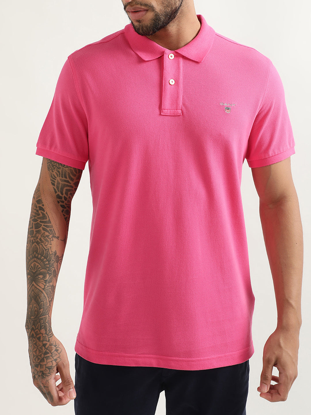 Gant Pink Original Regular Fit Pique Polo T-Shirt