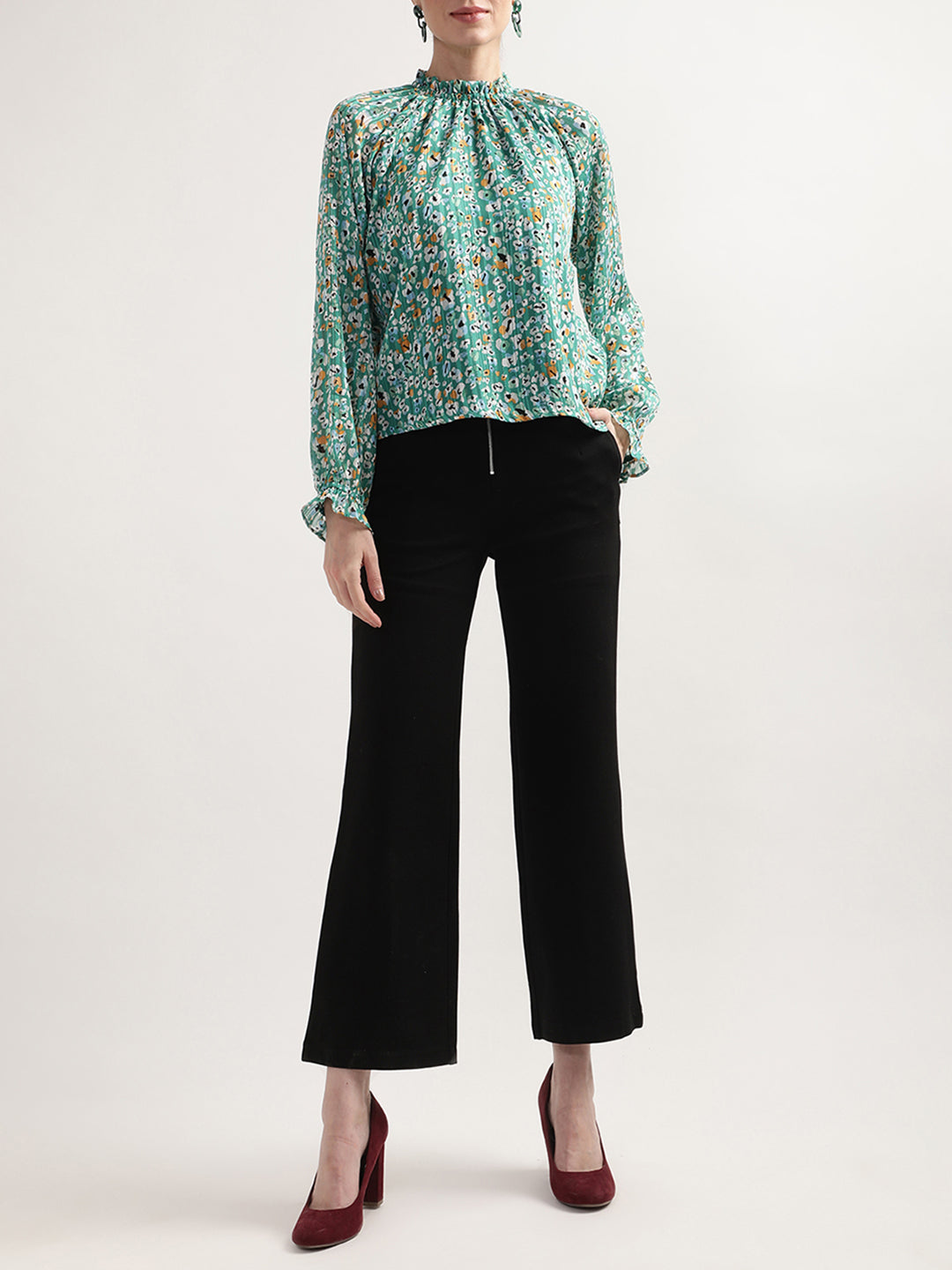 Centre Stage Women Green Printed Top