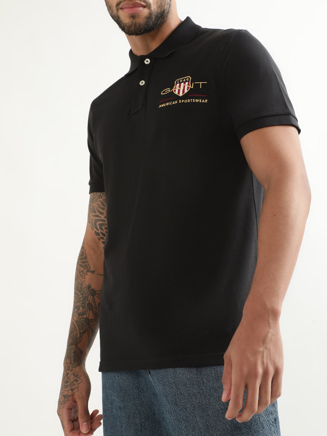 Gant Black Logo Regular Fit Polo T-Shirt