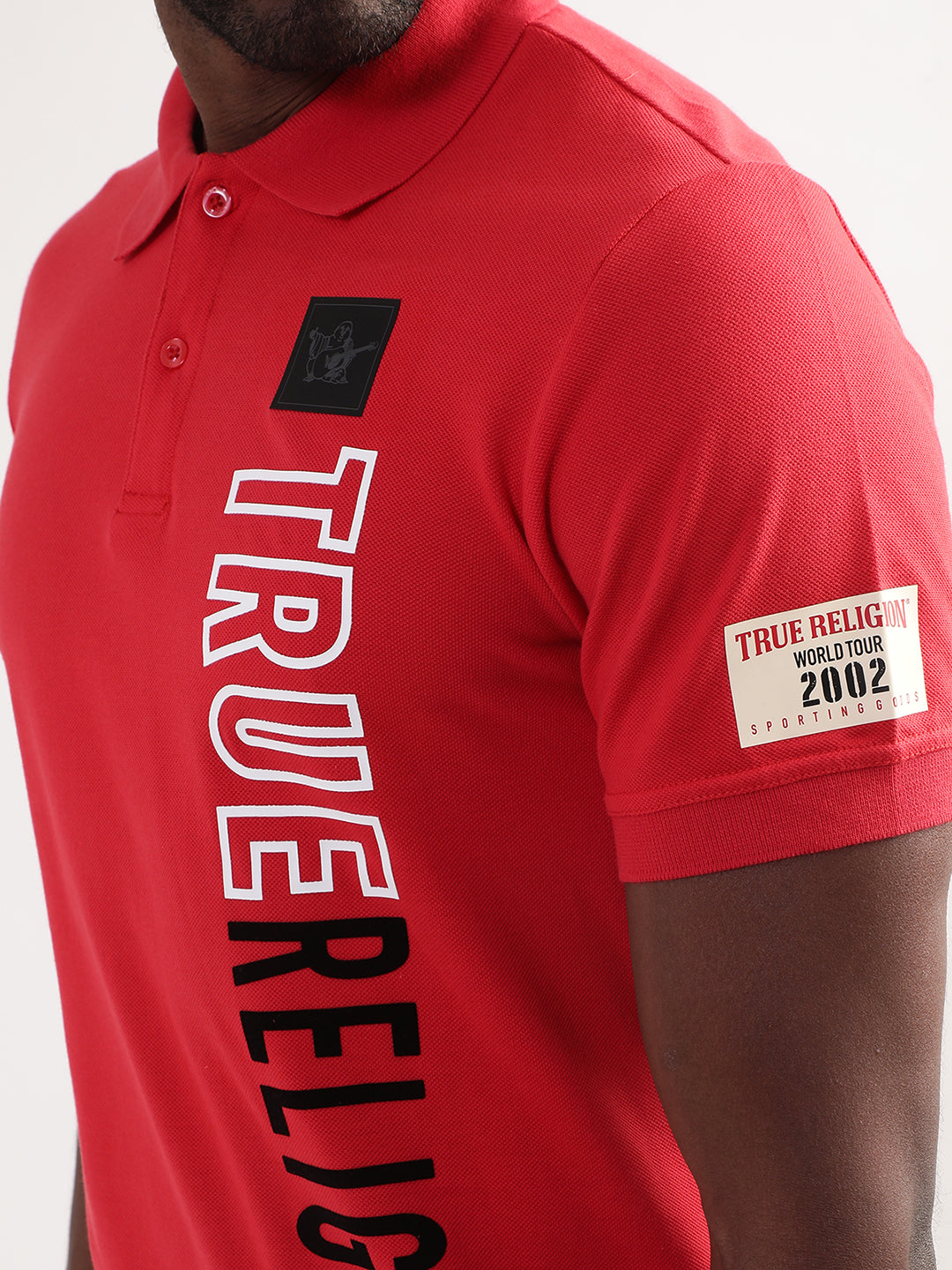 True Religion Chinese Red Logo Regular Fit Polo T-Shirt