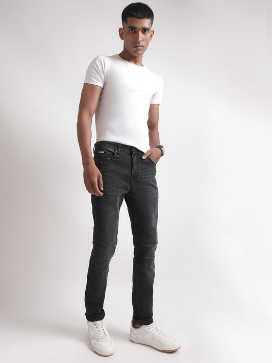Lindbergh Men Black Solid Skinny Fit Jeans