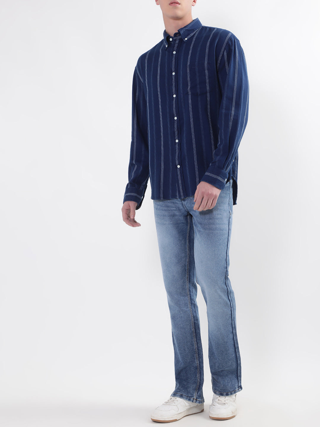 Gant Blue Striped Relaxed Fit Shirt