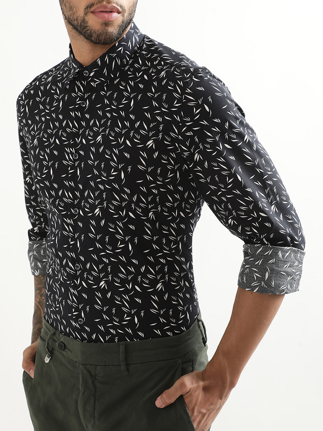Antony Morato Printed Slim Fit Floral Opaque Cotton Casual Shirt