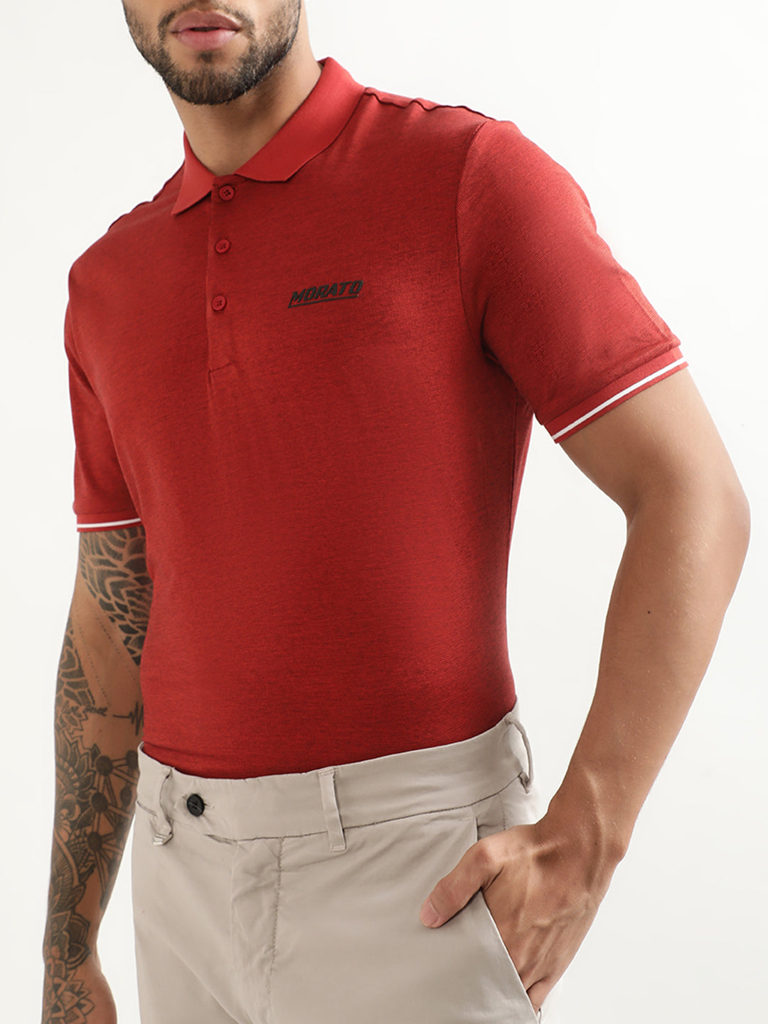 Antony Morato Red Regular Fit Polo T-Shirt
