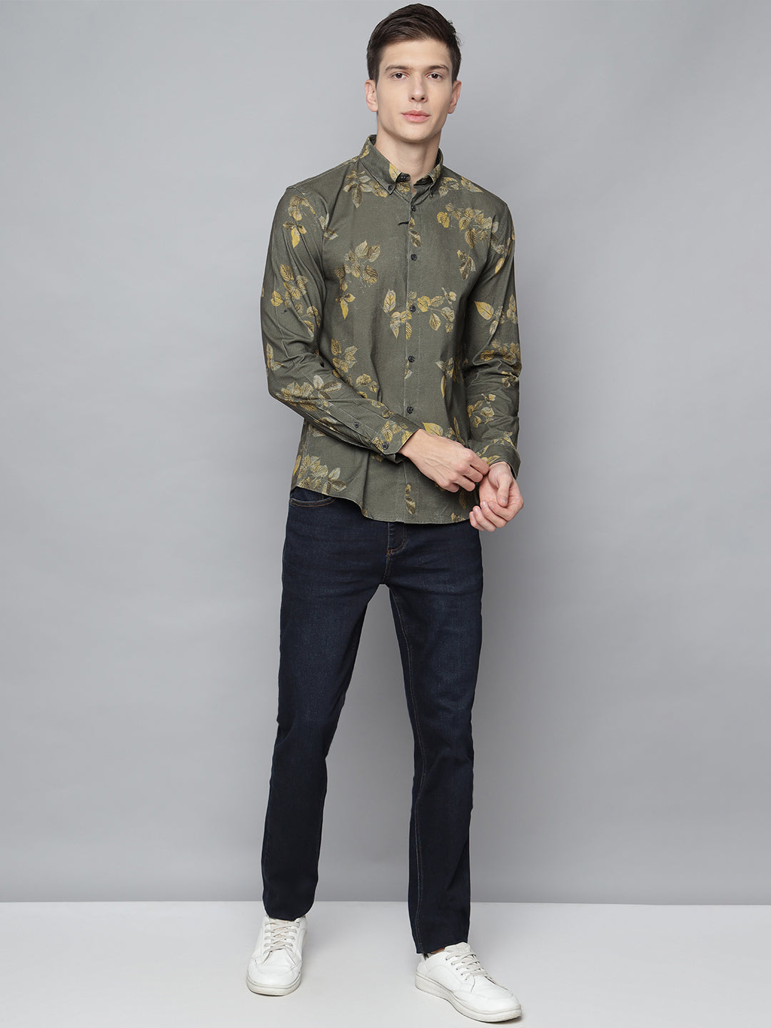 Lindbergh Army Fashion Printed Slim Fit Shirt
