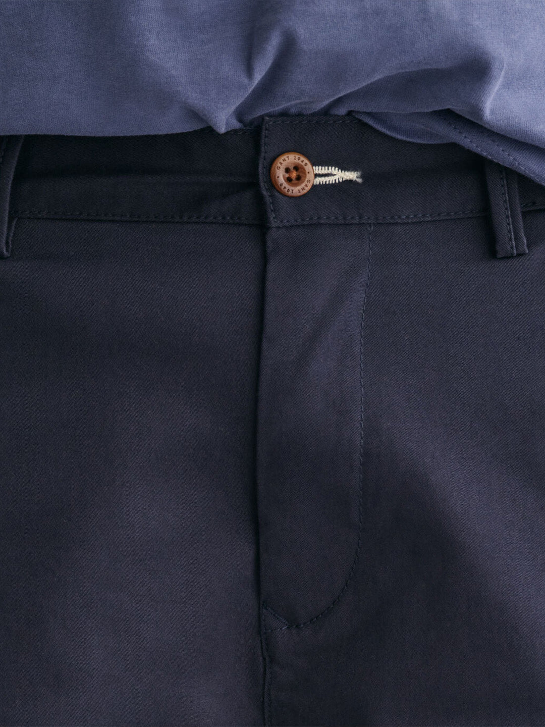 Gant Boys Navy Blue Solid Mid-rise Regular Fit Chino Shorts