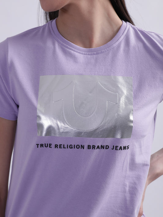 True Religion Lilac Logo Regular Fit T-Shirt