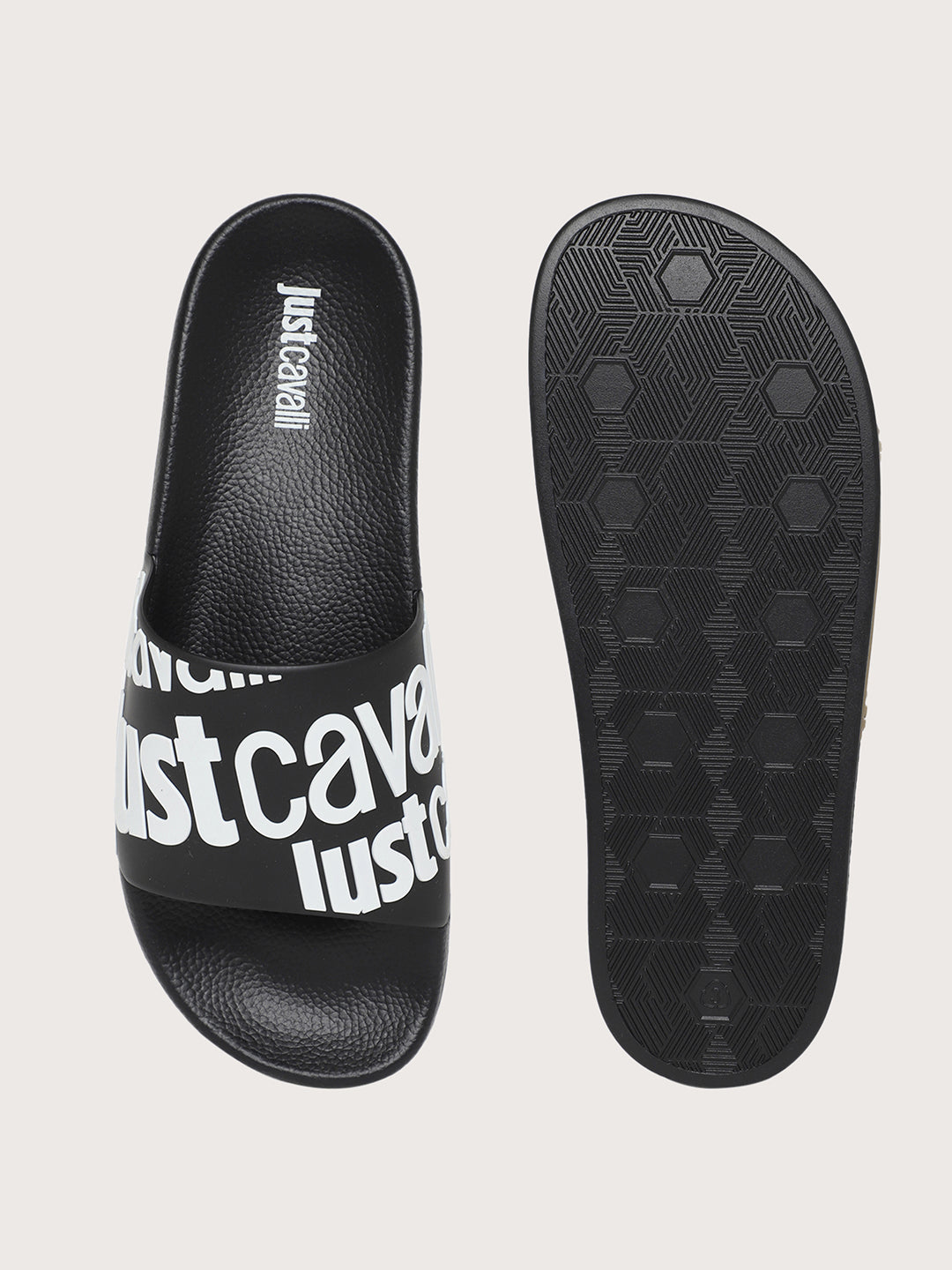 Just Cavalli Men Black Sliders