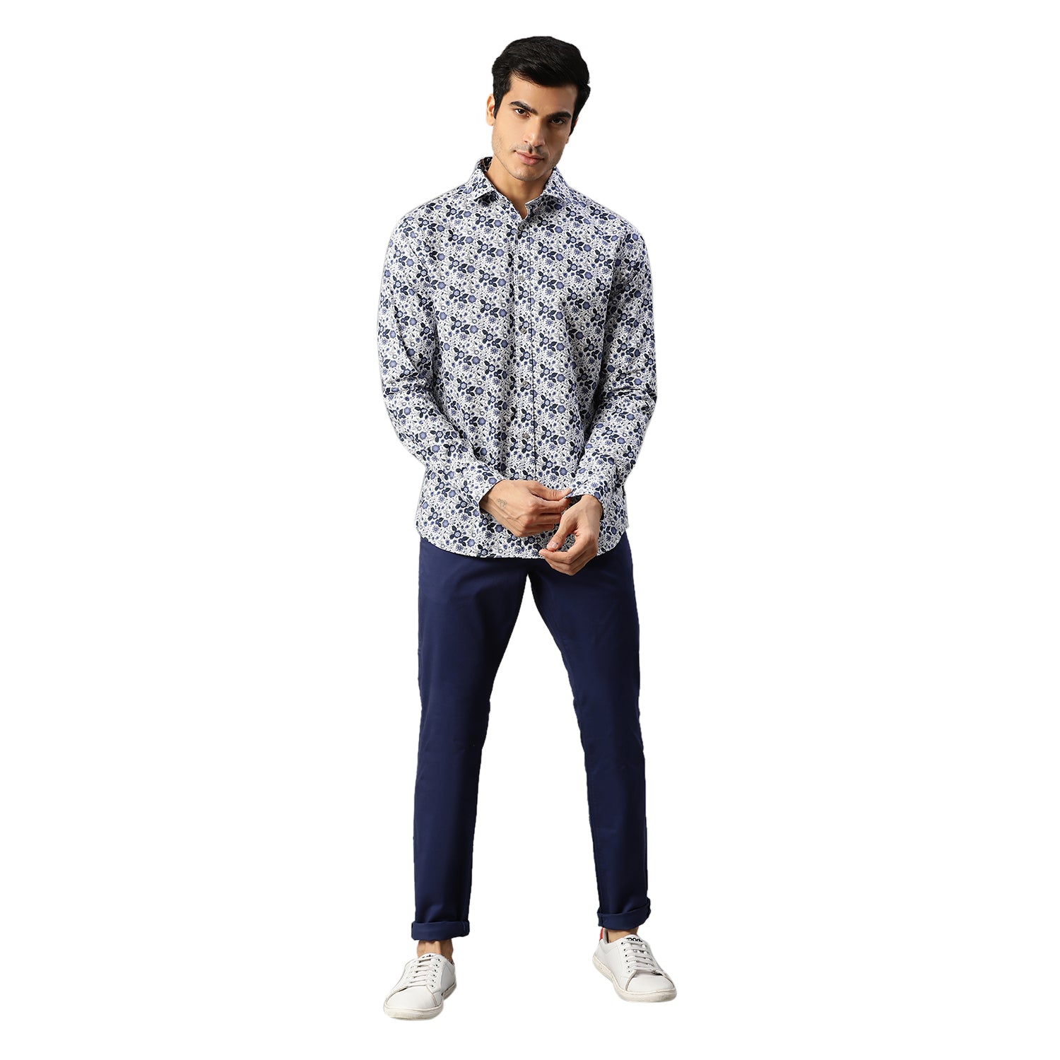 Matinique Men Navy Printed Collar Shirt