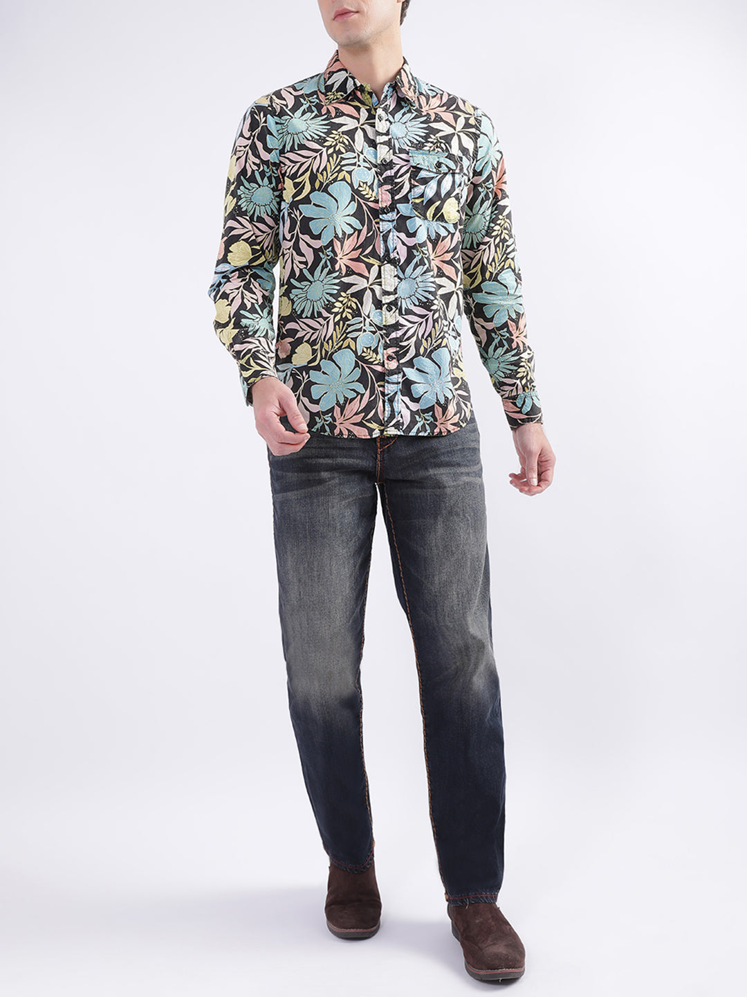 True Religion Multi Fashion Floral Print Regular Fit Shirt