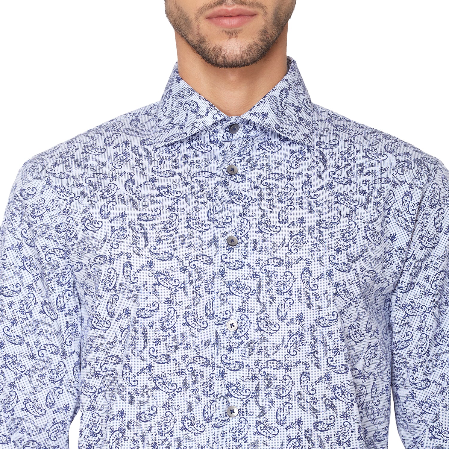 Matinique Men Blue Printed Collar Shirt