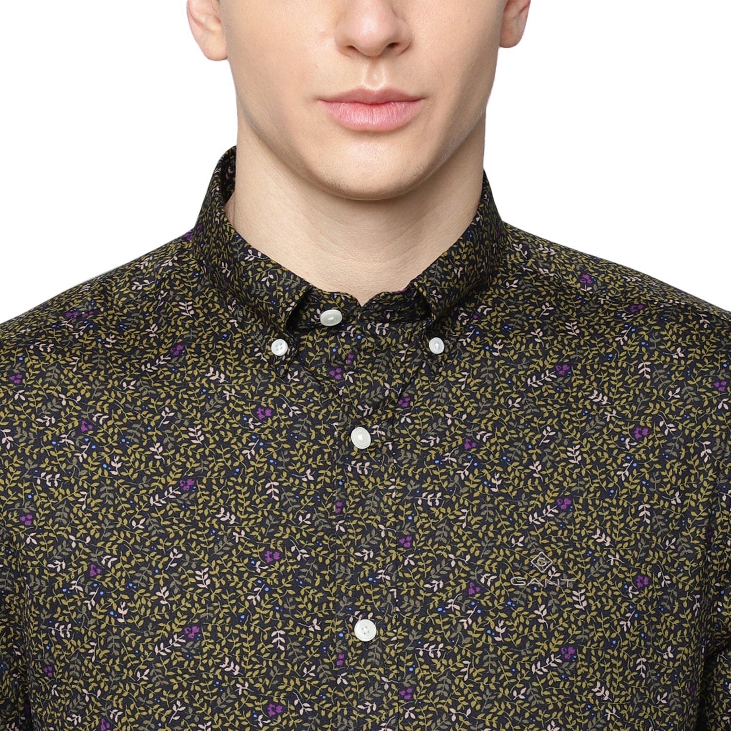 Gant Green Printed Slim Fit Shirt