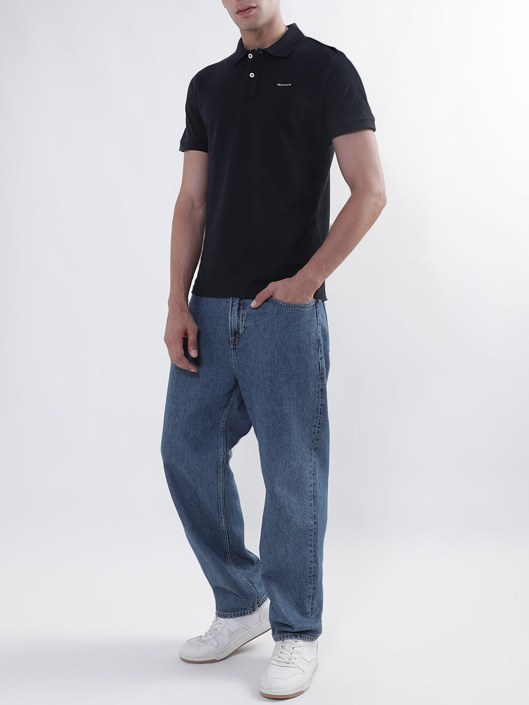 Gant Black Regular Fit Polo T-Shirt