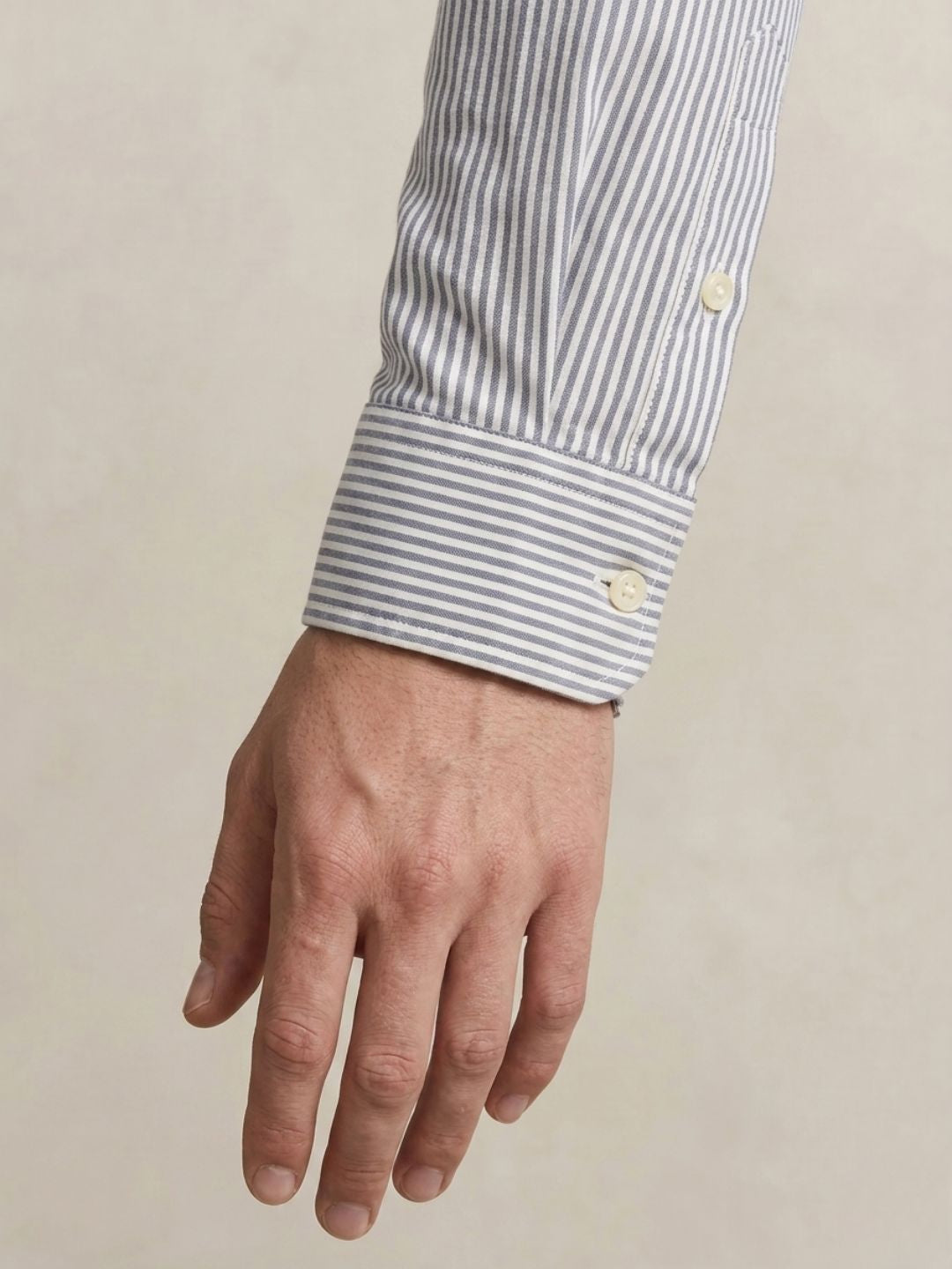 Gant Men Blue Striped Regular Fit Classic Oxford Shirt