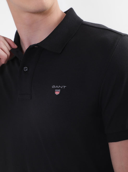 Gant Black Original Regular Fit Pique Polo T-Shirt