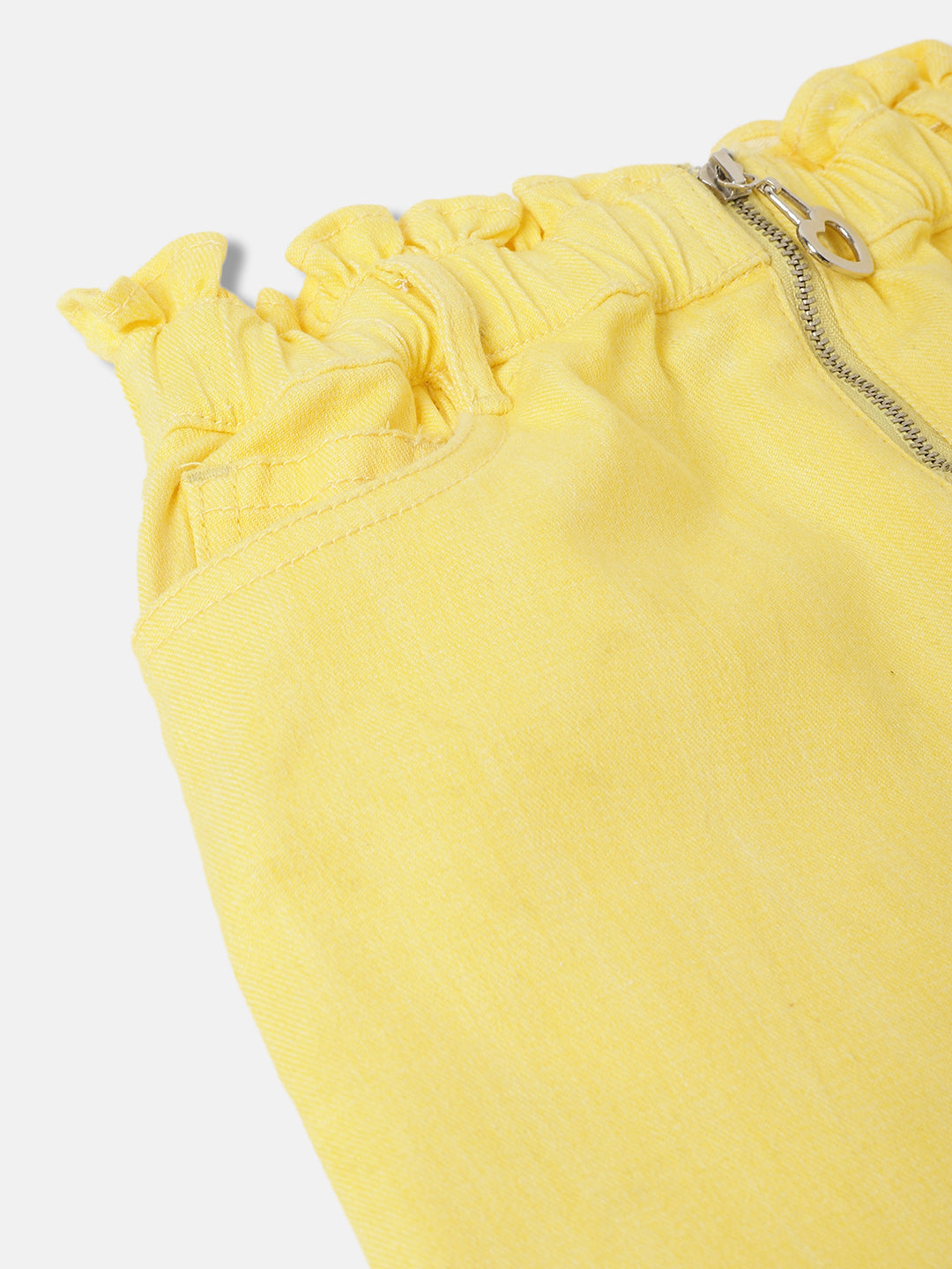Elle Kids Girls Yellow Solid Regular Fit Skirt