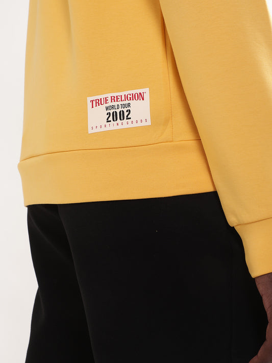 True Religion Men Yellow Solid Round Neck Sweatshirt