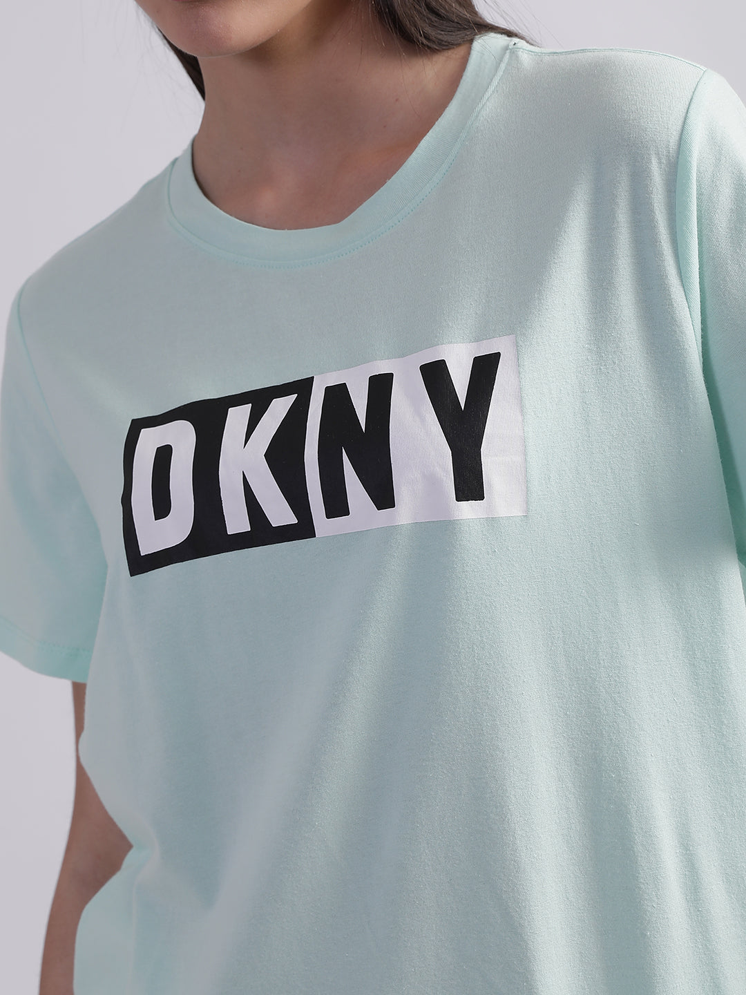 Dkny Light Blue Logo Regular Fit T-Shirt