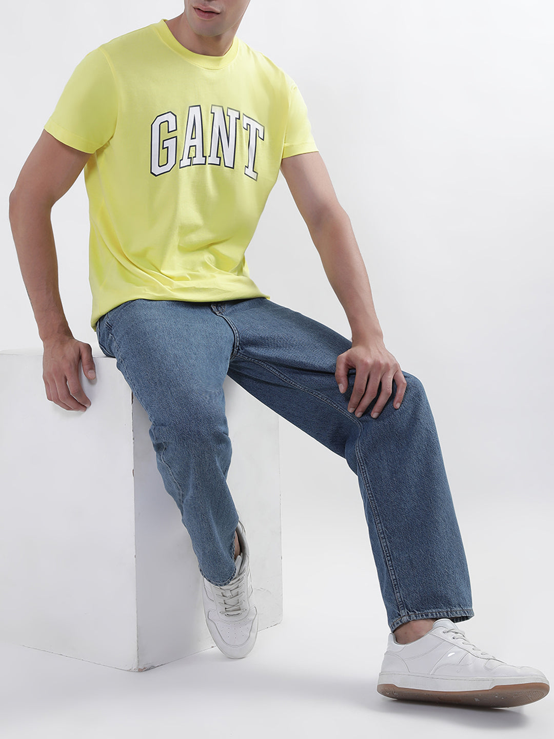 Gant Yellow Logo Regular Fit T-Shirt