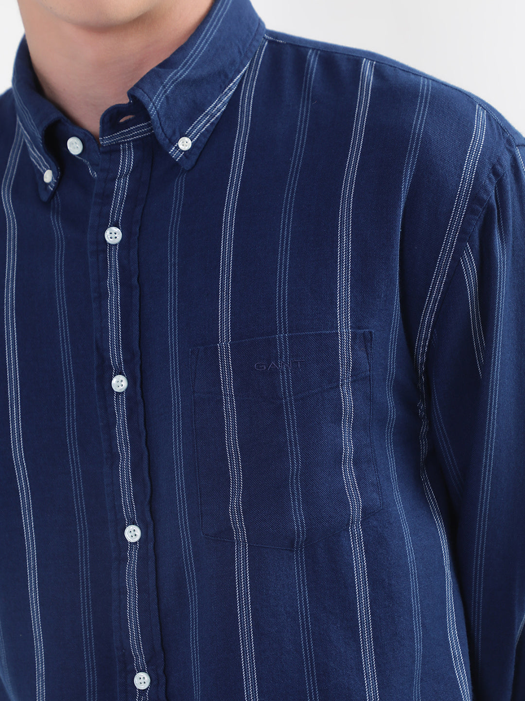 Gant Blue Striped Relaxed Fit Shirt
