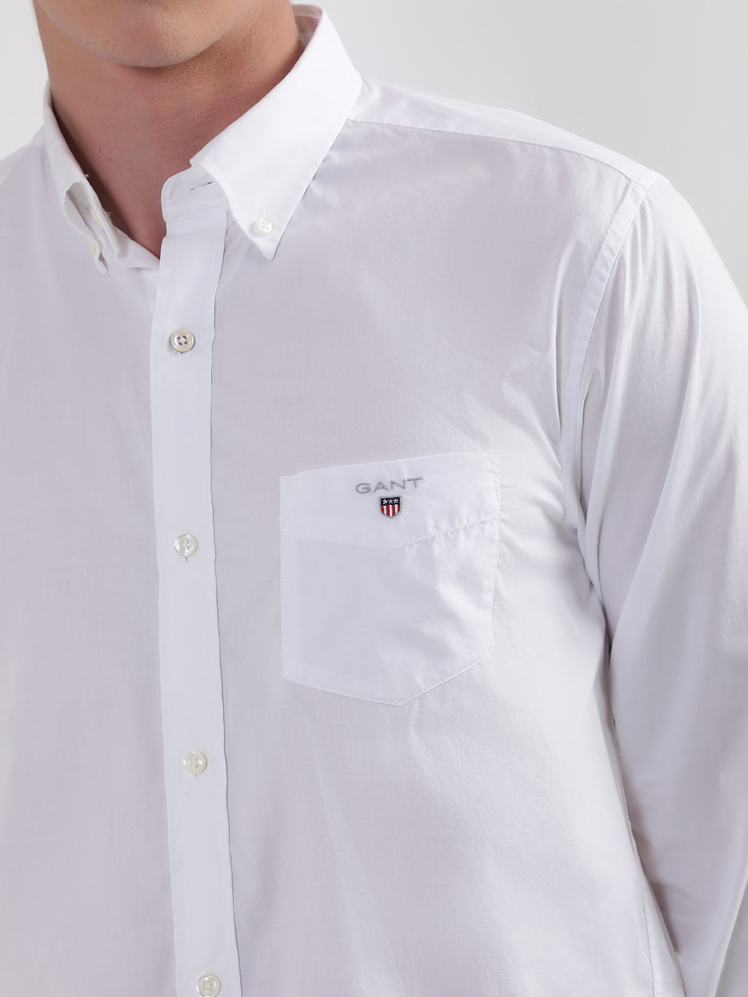 Gant White Broadcloth Regular Fit Shirt