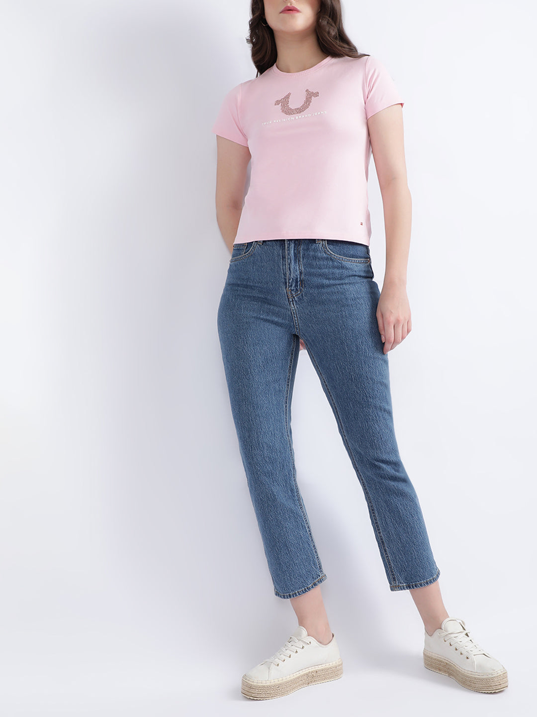 True Religion Pink Fashion Logo Regular Fit T-Shirt