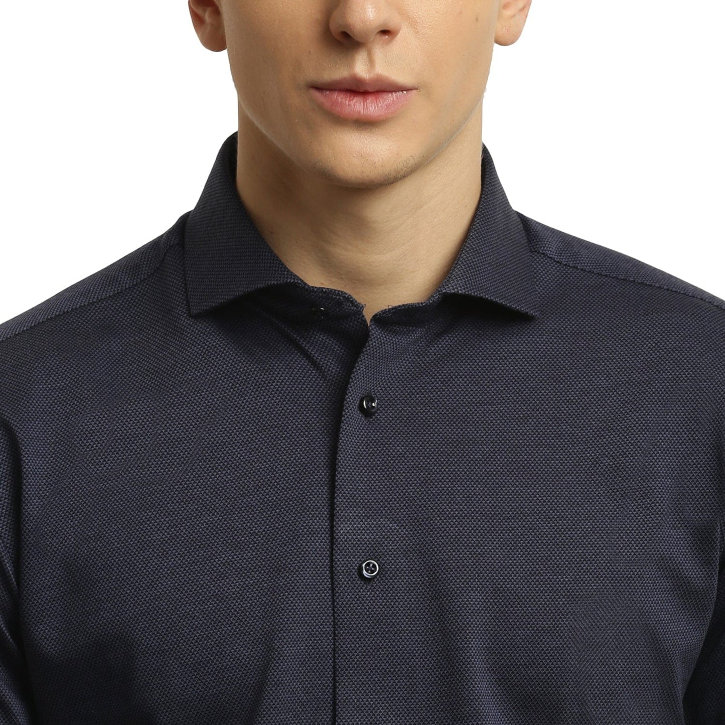 Bruun & Stengade Men Blue Collar Shirt
