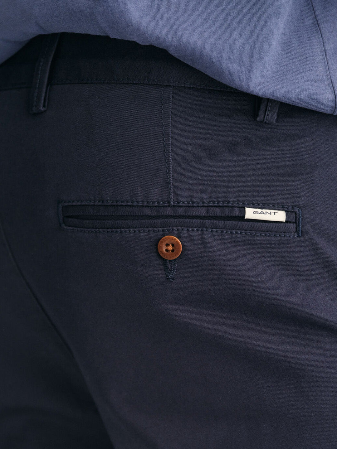Gant Boys Navy Blue Solid Mid-rise Regular Fit Chino Shorts